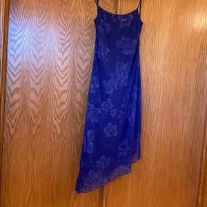 Purple Dress, Sparkling Floral Accents, M